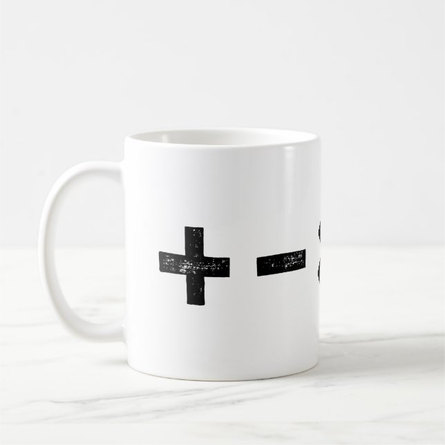 Caneca De Café Símbolos matemáticos preto e branco - Lino Cortado (Esquerda)