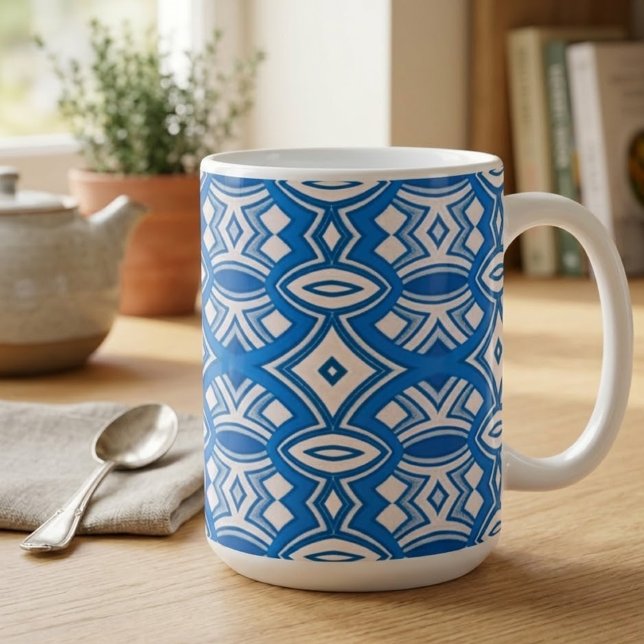 Caneca De Café Simetria de Diamante e Oval Macio (Criador carregado)