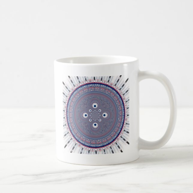Caneca De Café Simetria hipnótica: Arte Geométrica Abstrato (Direita)