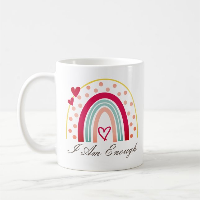 Caneca De Café Simpático Inspiração Eu Sou Suficiente Afirmação (Esquerda)