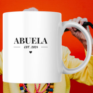 Caneca De Café Simple Abuela Estabeleceu O Ano 2024 Personalizado