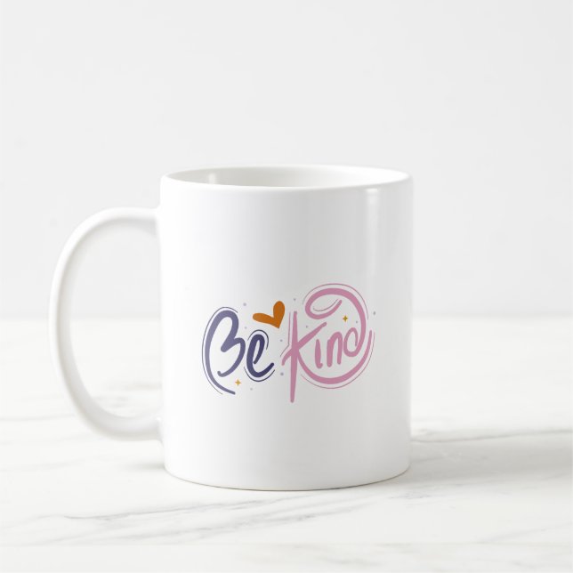 Caneca De Café Simple Be Kind Inspirational Pastel Quote Self (Esquerda)