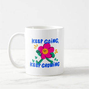 Caneca De Café Simple Cartoon Continue Seguindo Continue Crescend