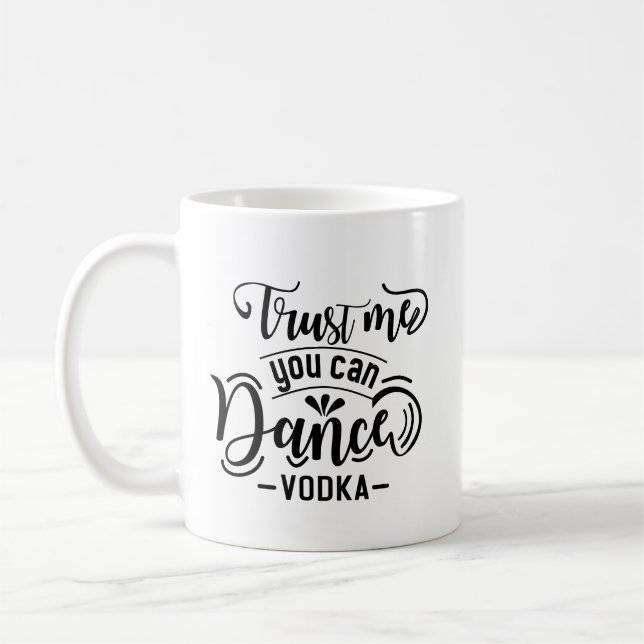 Caneca De Café Simple Funny Quote Dance Black Typography Clean (Esquerda)