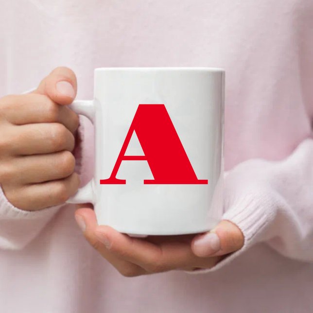 Caneca De Café Simple Initial letter |Monogram Cool (Criador carregado)