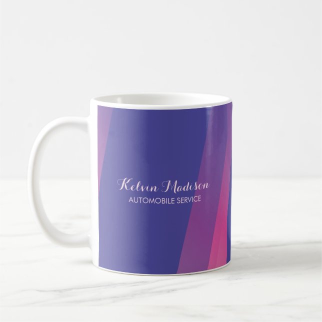 Caneca De Café Simple pink blue diagonal lines (Esquerda)