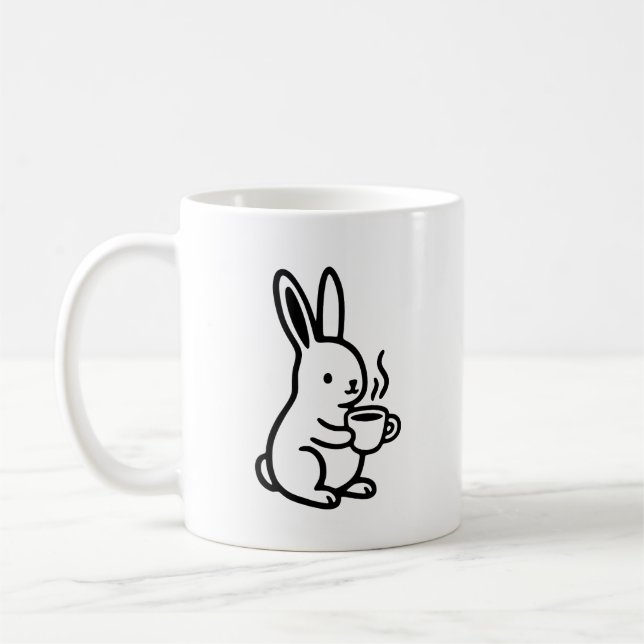 Caneca De Café Simple Sitting Bunny Coffee Art (Esquerda)