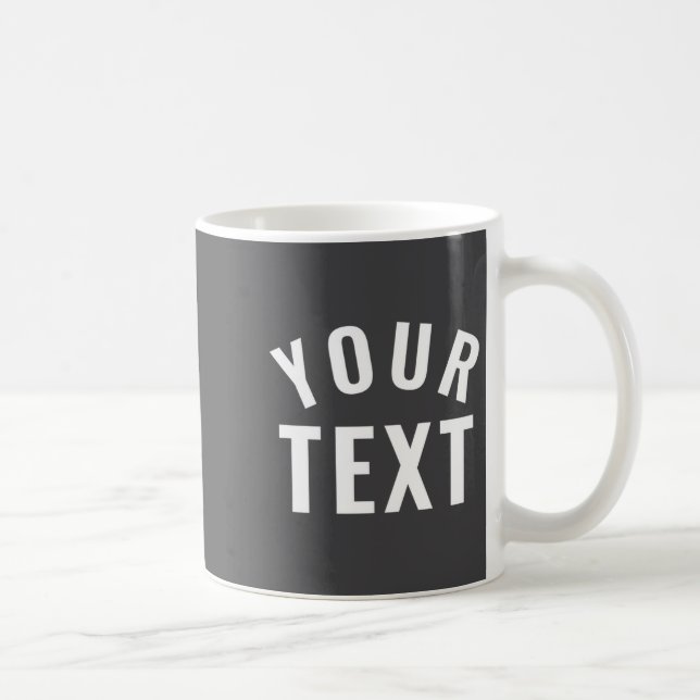 Caneca De Café Simple Text Template Womens Long Sleeve Black _1  (Direita)