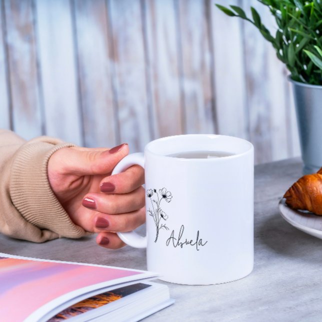 Caneca De Café Simples Abuela Mug Floral Moderna (Criador carregado)
