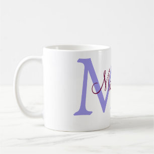 Caneca De Café simples adicione nome monograma rosa vermelho al