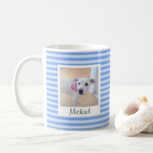 Caneca De Café Simples Baby Blue Strike Add Name and Photo