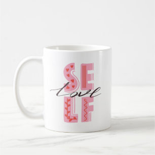 Caneca De Café Simples Bela Leitura De Autoatendimento, Belo Rosa