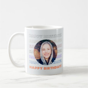 Caneca De Café Simples Coloração Feliz Aniversário Personalizado 