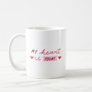 Caneca De Café Simples Doce Romântico Meu Coração É Seu Suave