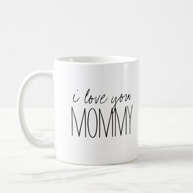 Caneca De Café Simples e Doce Personalizado Eu Amo Você Mamãe (Esquerda)