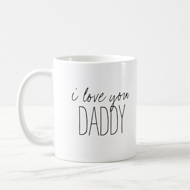 Caneca De Café Simples e Doce Personalizado Eu Amo Você Pai (Esquerda)