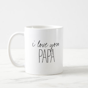 Caneca De Café Simples e Doce Personalizado Eu Te Amo Papai