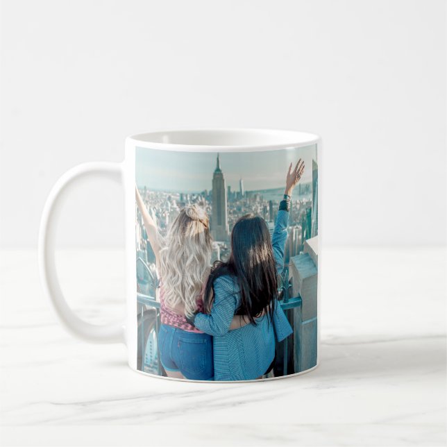 Caneca De Café simples e mínimo adicione seu nome foto bridesmaid (Esquerda)
