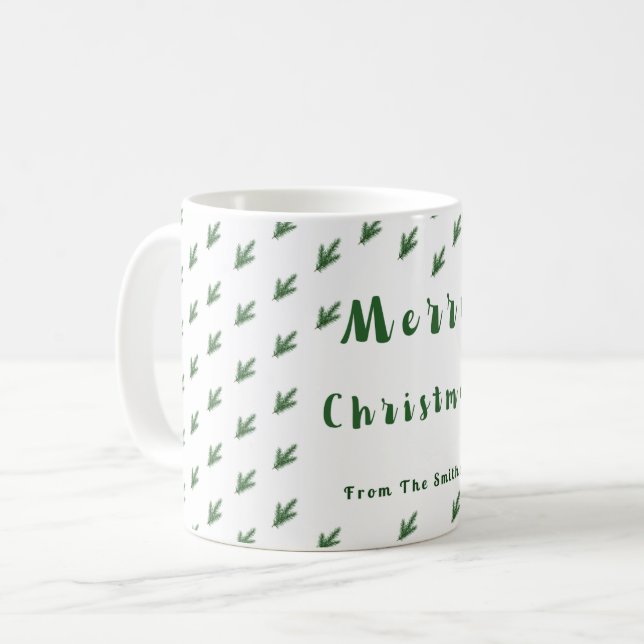 Caneca De Café Simples Elegante Maçã de Natal (Frente Esquerda)