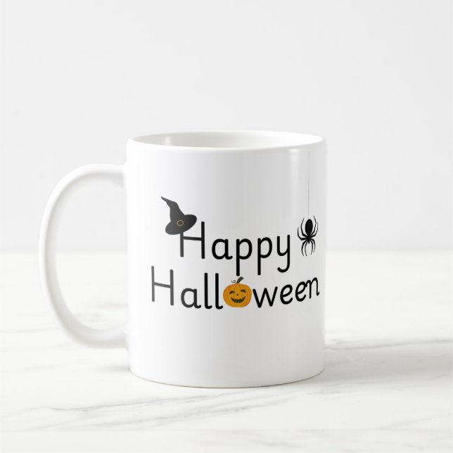 Caneca De Café Simples Feliz Halloween Mug (Esquerda)
