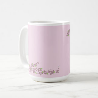 Caneca De Café Simples Flores Cor-de-Rosa