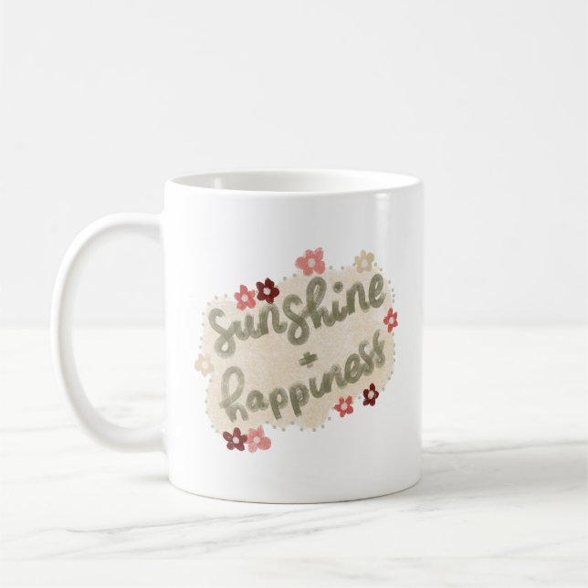Caneca De Café Simples Lembranças Alegres Sol Felicidade Suave (Esquerda)