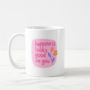 Caneca De Café Simples Lembrete Cheerful Joy Soft Link Lettering