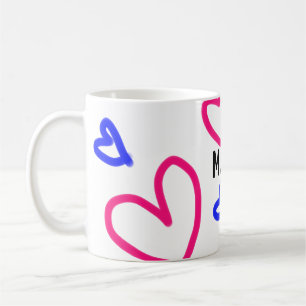 Caneca De Café SIMPLES MINIMAL.CUTIE ADICIONAR NOME BEBÊ coração