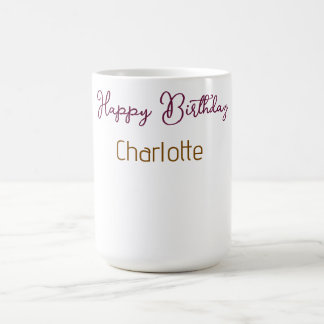 Caneca De Café SIMPLES MINIMAL.CUTIE ADICIONE NOME BEBÊ feliz ani