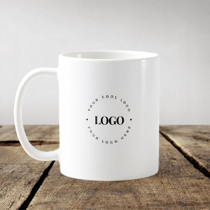 Caneca De Café Simples minimalista de logotipo comercial em círcu