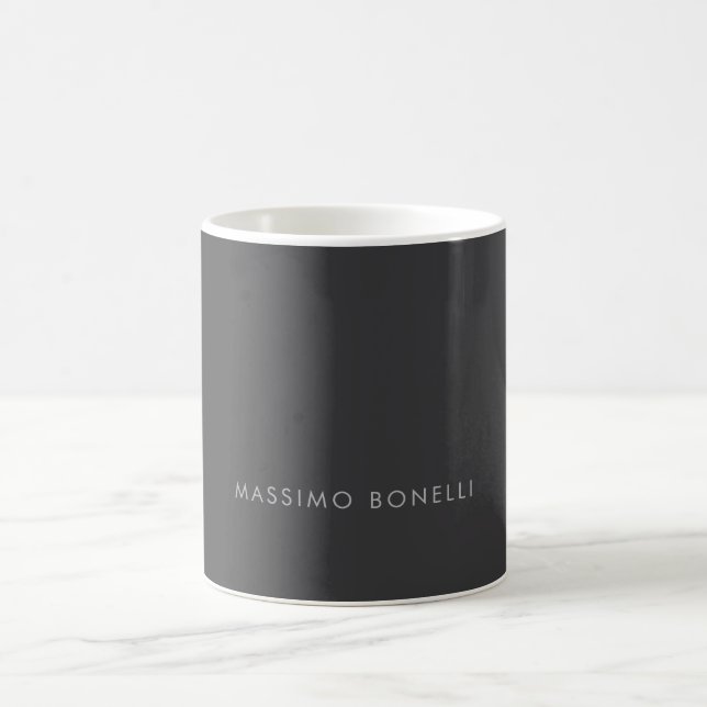 Caneca De Café Simples Minimalista Elegante Moderno Cinza (Centro)