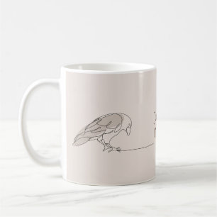 Caneca De Café Simples Moderno Dois Pássaros Quebrados Corações Q
