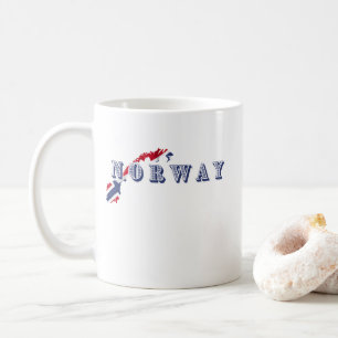 Caneca De Café Simples Moderno Norwegal - Letra Norueguesa Flag S
