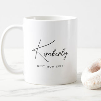 Caneca De Café Simples Moderno Personalizada Melhor Mãe De Sempre