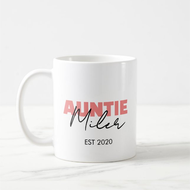Caneca De Café Simples Moderno Personalizado Elegante Rosa Limpo (Esquerda)