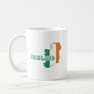 Caneca De Café Simples Modernos Mapa da Arte Irlandesa Bandeira d