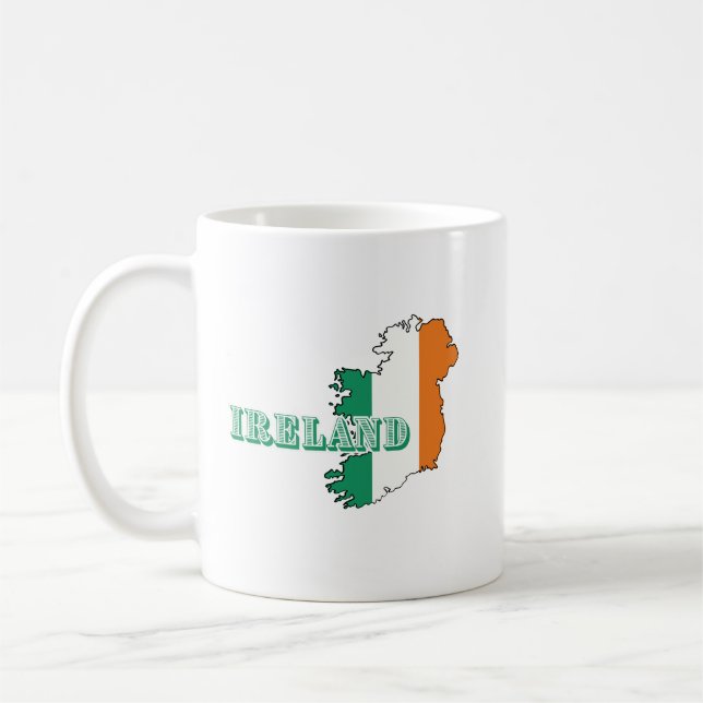 Caneca De Café Simples Modernos Mapa da Arte Irlandesa Bandeira d (Esquerda)