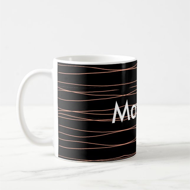 Caneca De Café Simples monograma adicione seu nome com letra míni (Esquerda)