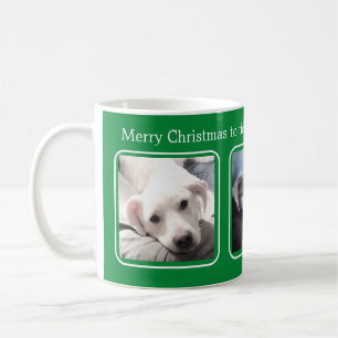 Caneca De Café Simples Natal Três Foto Verde e Branco