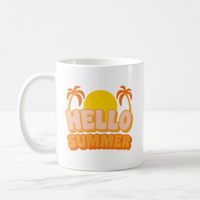 Caneca De Café Simples Ouro Retro Cheerfull-Bold Sun Summer (Esquerda)
