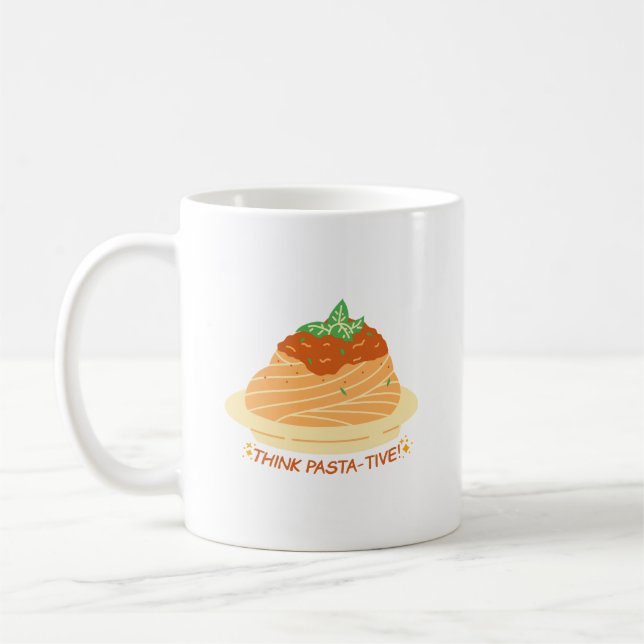Caneca De Café Simples Pensamento Positivo Macarrão Fofo (Esquerda)