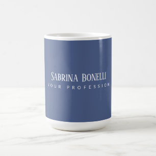 Caneca De Café Simples plano elegante, azul simples, branco