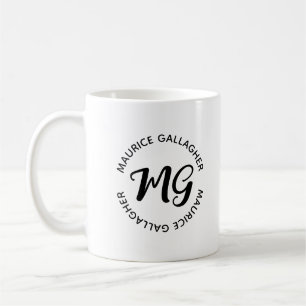 Caneca De Café Simples Preto Personalizar Adicione Seu Nome