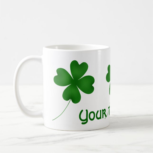 Caneca De Café Simples shamrock de sorte (Esquerda)