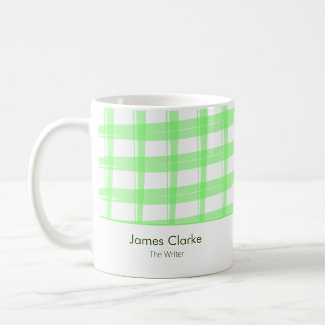 Caneca De Café Simplesmente Moderno Green Lattice Business Mug (Esquerda)