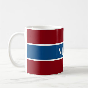 Caneca De Café Simplesmente Stripes azul escuro + o teu backgr. &