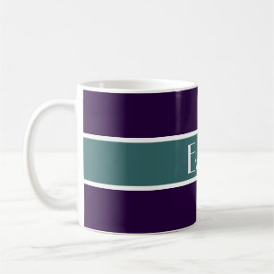 Caneca De Café Simplesmente Stripes o oceano verde + o teu trasei