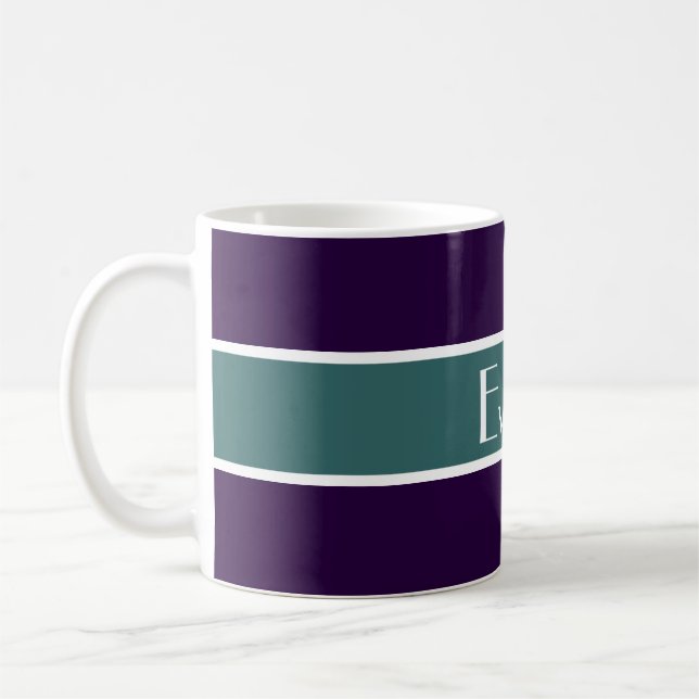 Caneca De Café Simplesmente Stripes o oceano verde + o teu trasei (Esquerda)