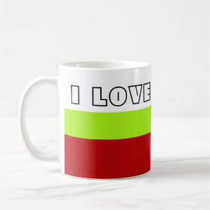 Caneca De Café Simplesmente Stripes primavera verde + texto/ideia