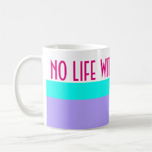 Caneca De Café Simplesmente Stripes turquesa lilática leve + suas